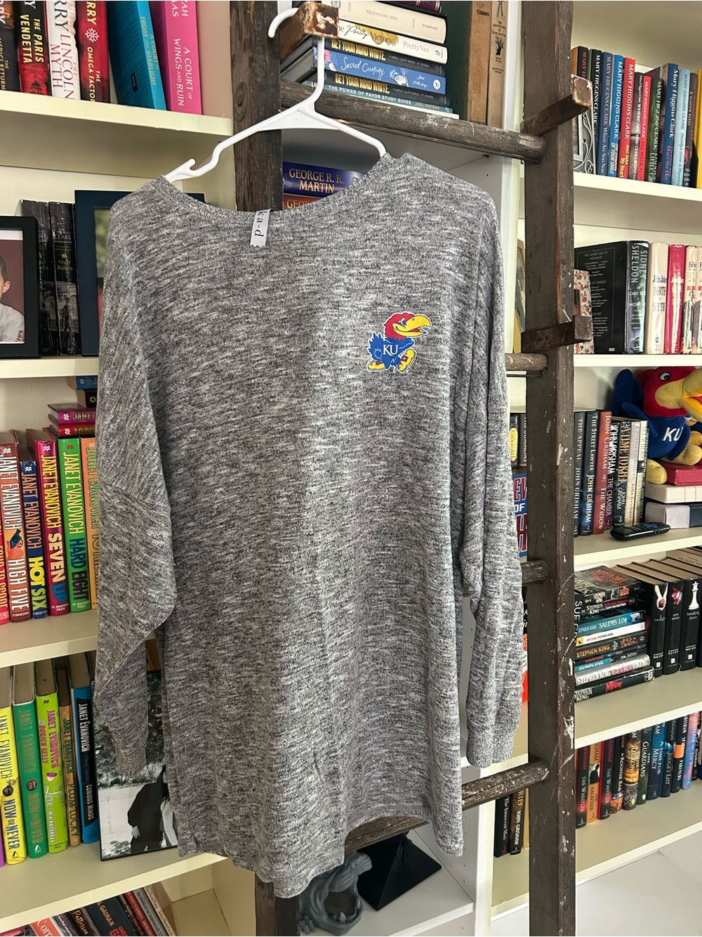 Kansas Jayhawks Gray Marled Long-Sleeve Tee